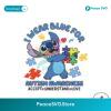 Free I Wear Blue For Autism Awareness Stitch Puzzle Piece Png Digital Download