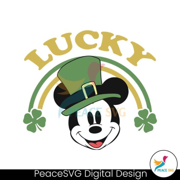 Free Lucky Mickey Disney St Patricks Svg Cricut Ready File