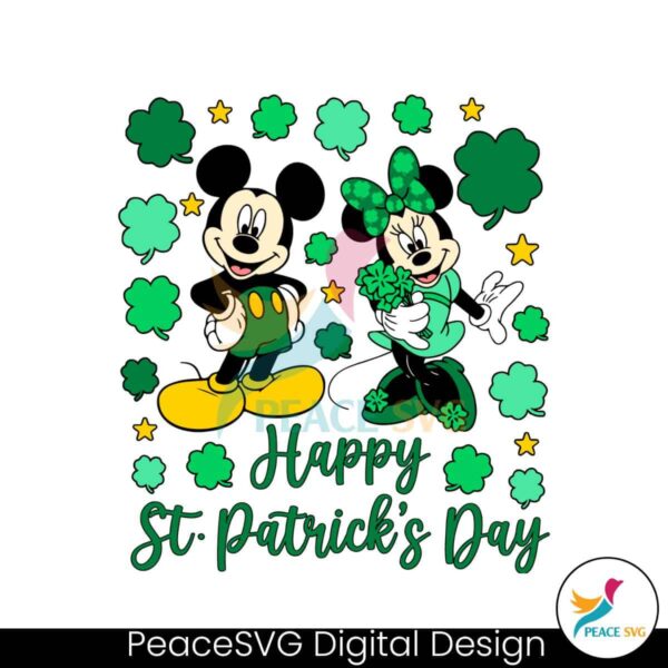 Free Mickey Minnie Happy St Patricks Day Svg Printable Design