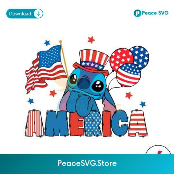 Free Retro Disney Stitch America Svg Layered File