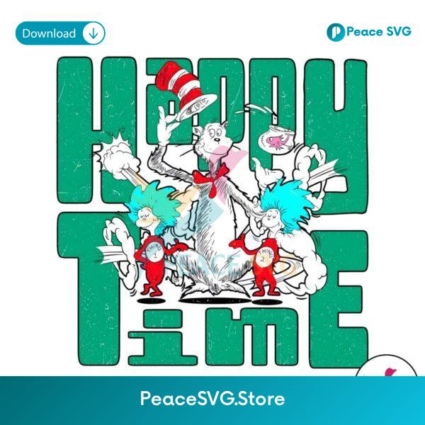 Free Retro Happy Time Dr Seuss Day Png For Printing