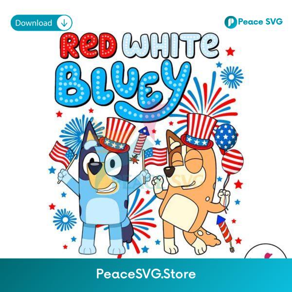 Free Retro Red White Bluey Party In The Usa Png Digital Download