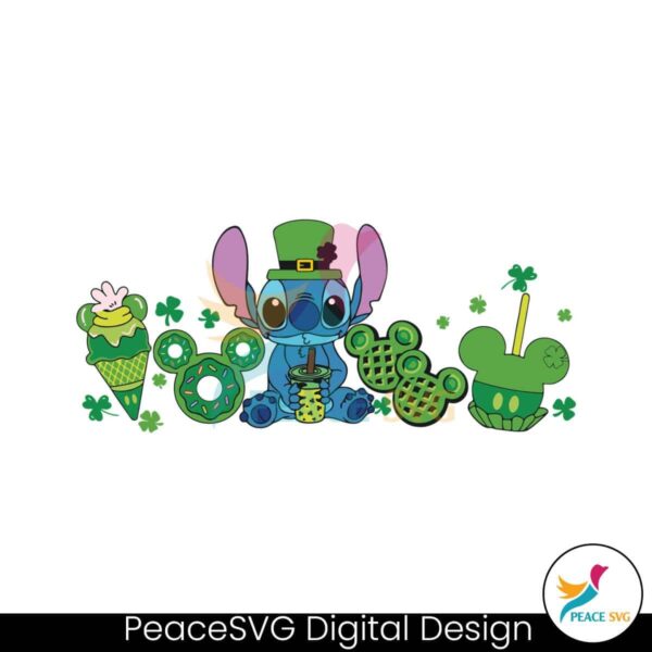 Free Stitch Patricks Day Snack Shamrock Svg Cut File