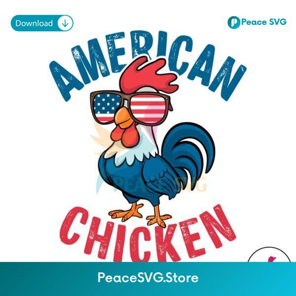 Funny American Chicken Patriotic Rooster Svg Cut File