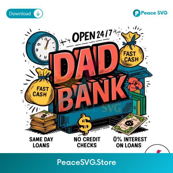 Funny Dad Bank Happy Fathers Day Png Instant Download