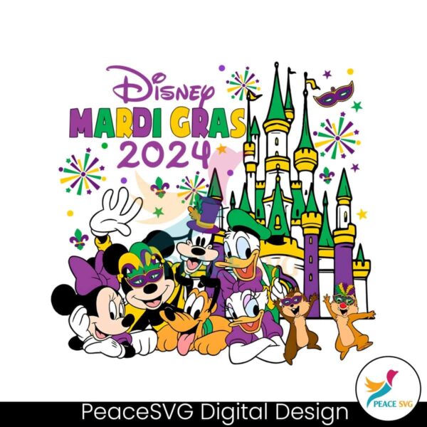 Funny Disney Mardi Gras 2024 Png Sublimation Design