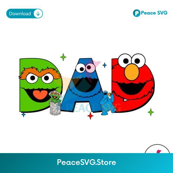 Funny Elmo Dad Sesame Street Happy Fathers Day Svg Instant Download