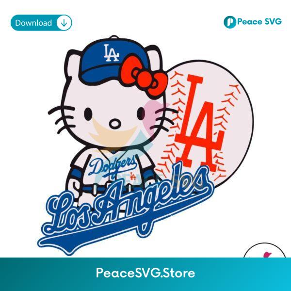 Funny Hello Kitty La Dodgers Baseball Svg Layered File