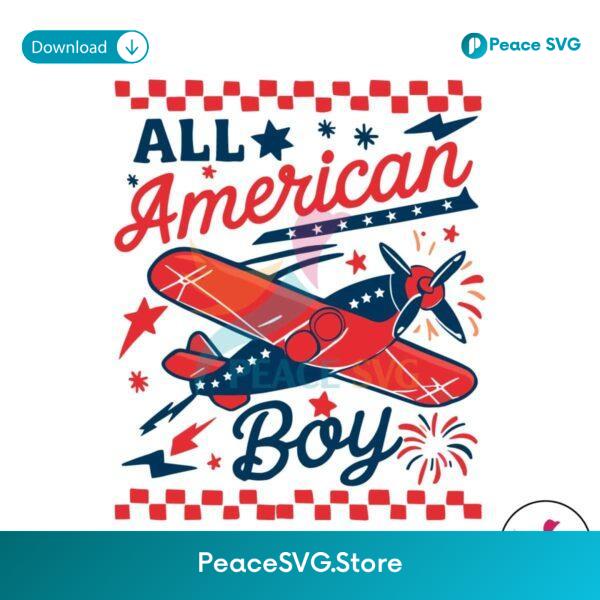 Funny July Fourth All American Boy Svg Printable Design