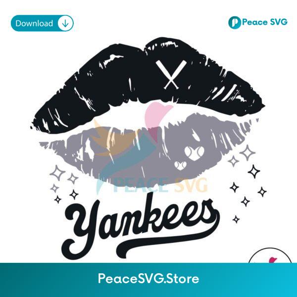 Funny Lips Yankees Baseball Team Svg For Silhouette