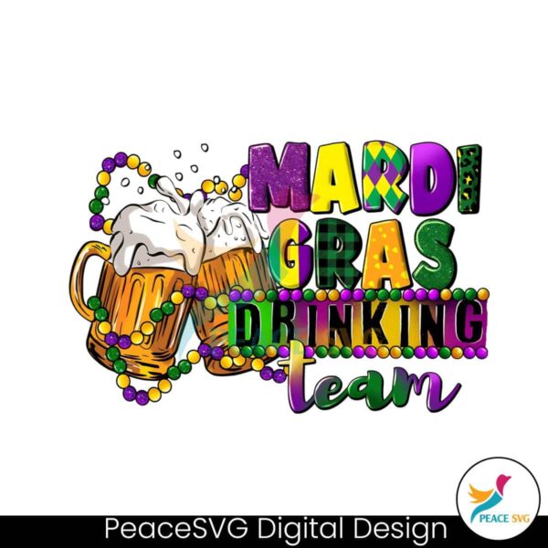 Funny Mardi Gras Drinking Team Png Sublimation Design