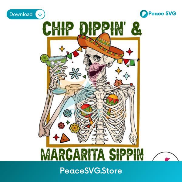Funny Skeleton Chip Dippin And Margarita Sippin Png Clipart