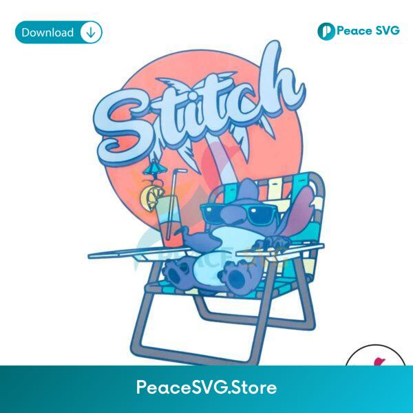 Funny Stitch Beach Chair Disney Vacation Png Clipart