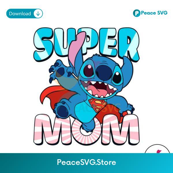 Funny Super Mom Stitch Cartoon Svg Instant Download