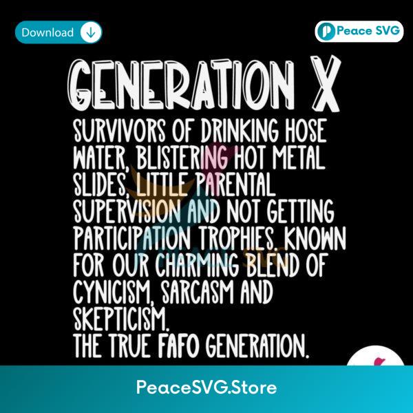 Generation X Survivors Of Drinking Hose Svg Clipart