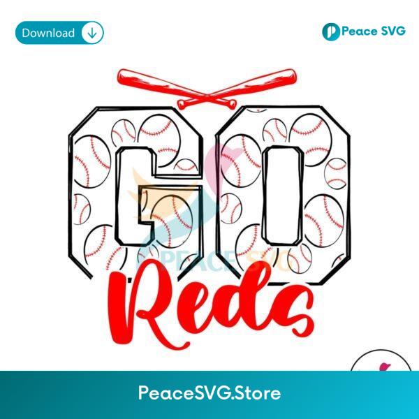 Go Reds Mlb Baseball Team Svg Clipart