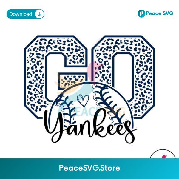 Go Yankees Baseball Team Leopard Svg For Silhouette