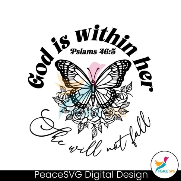 God Is Within Her She Will Not Fall Svg For Vinyl Cutting