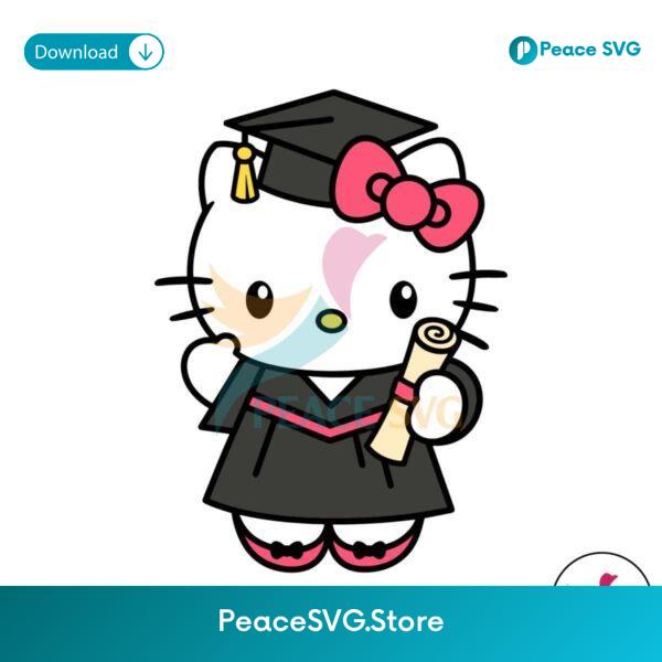 Graduation Kawaii Kitty Cute Cat Svg Files For Cricut