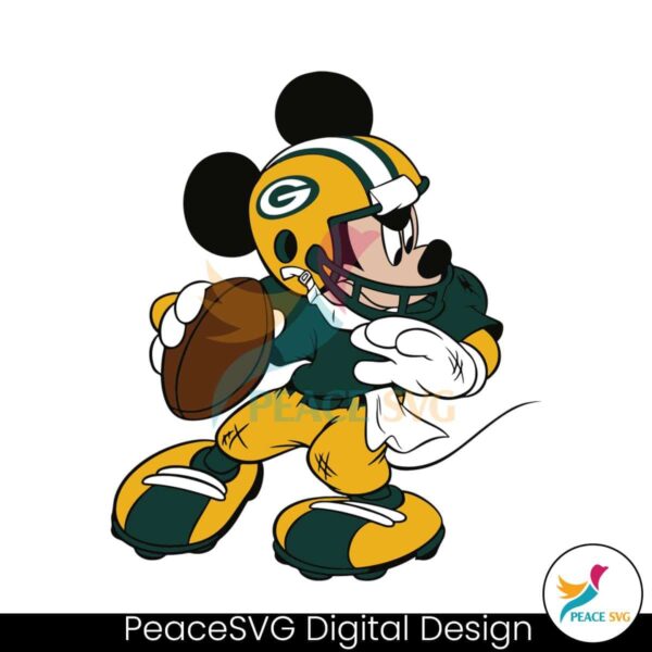 Green Bay Packers Nfl Mickey Mouse Svg Instant Download