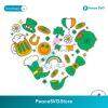 Green St Patricks Day Doodles Four Leaf Clover Svg Files For Cricut