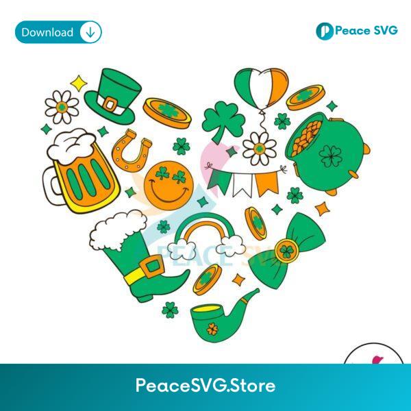 Green St Patricks Day Doodles Four Leaf Clover Svg Files For Cricut