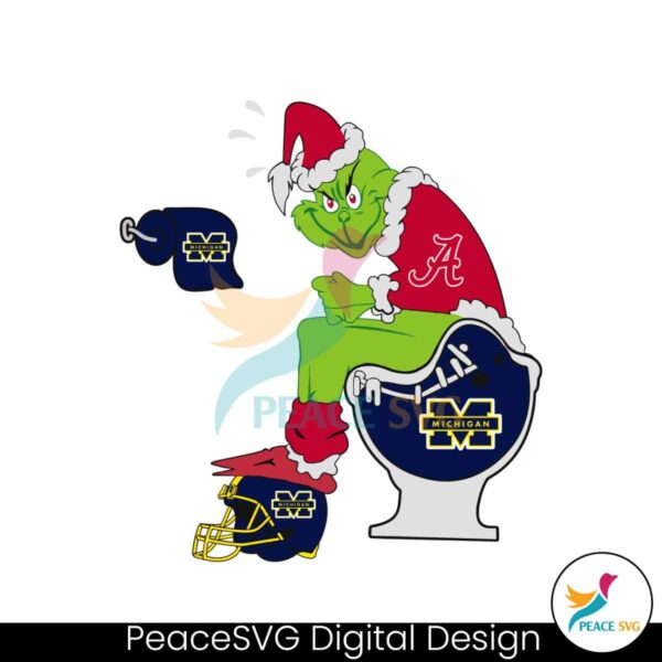 Grinch Alabama Crimson Tide College Football Svg For Silhouette