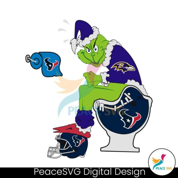 Grinch Baltimore Ravens And Houston Texans Svg Cut File