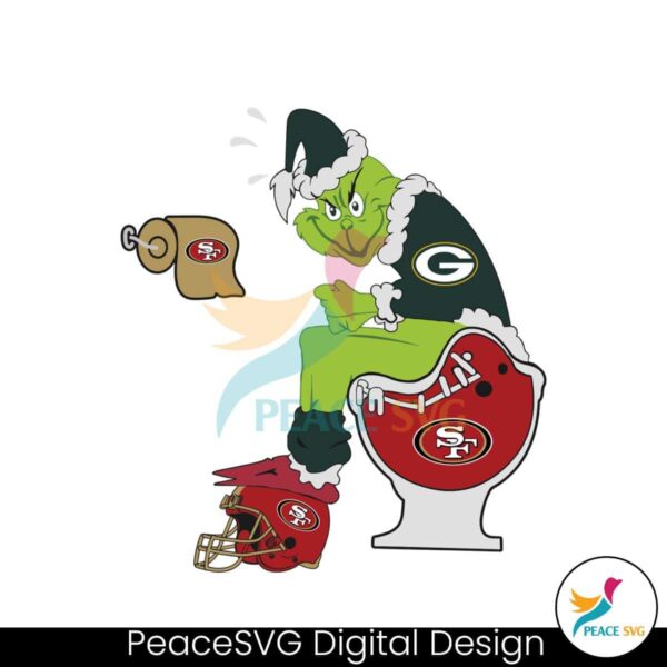 Grinch Green Bay Packers And San Francisco 49ers Svg Cut File