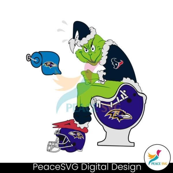 Grinch Houston Texans And Baltimore Ravens Svg Clipart