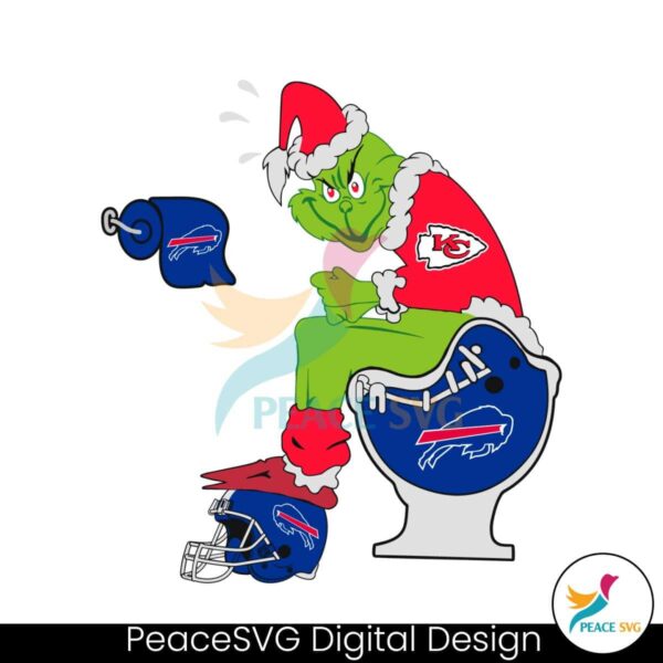 Grinch Kansas City Chiefs And Buffalo Bills Svg For Silhouette