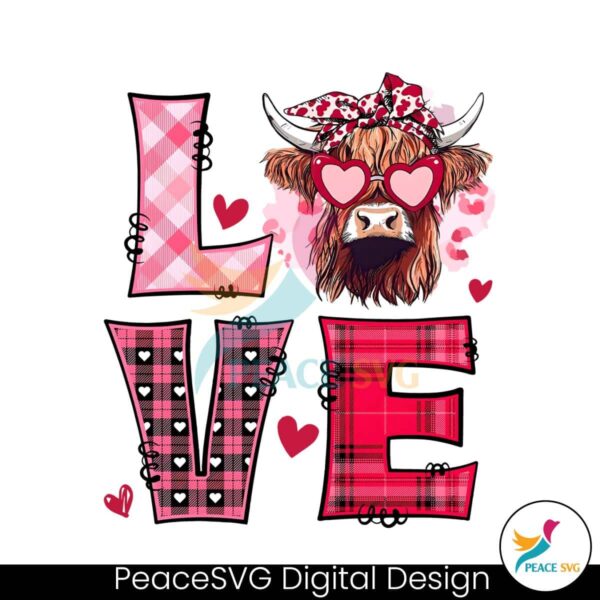Groovy Love Heifer Highland Cow Png For Printing