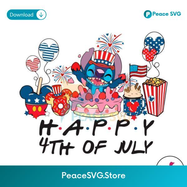 Groovy Stitch Happy 4th Of July Png High Resolution