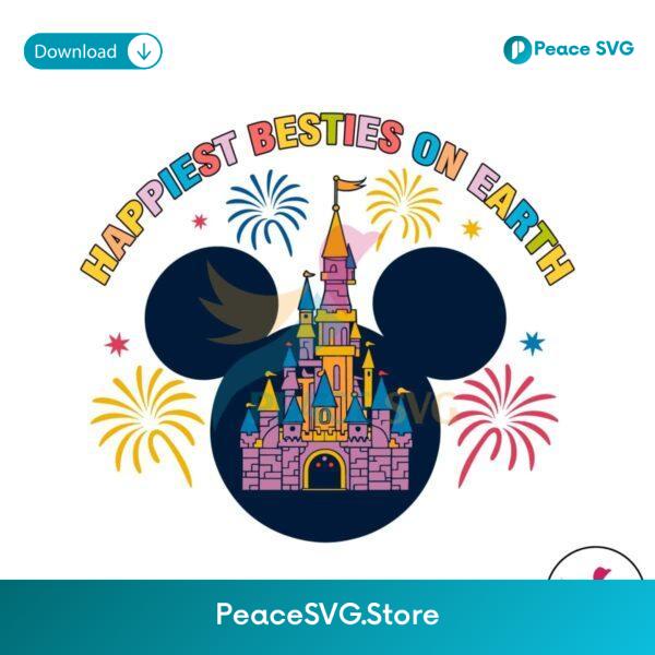 Happiest Besties On Earth Mickey Head Svg Layered File