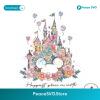 Happiest Place On Earth Disney Castle Floral Png High Resolution