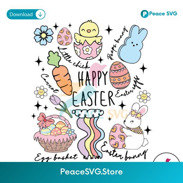 Happy Easter Little Chick Peeps Bunny Svg Cut File