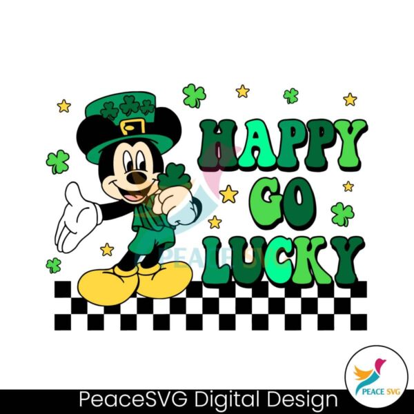 Happy Go Lucky Mickey St Patricks Day Svg Printable Design