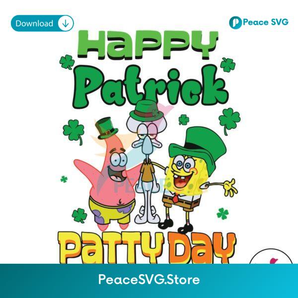 Happy Patrick Patty Day Spongebob Svg For Vinyl Cutting