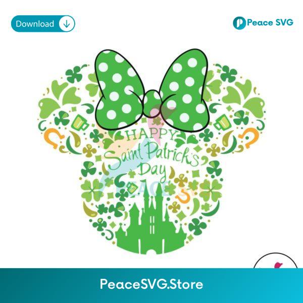 Happy Sain T Patricks Day Minnie Head Svg For Silhouette