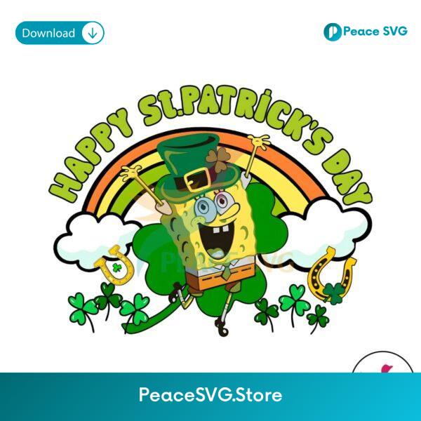 Happy St Patricks Day Rainbow Spongebob Png Printable File