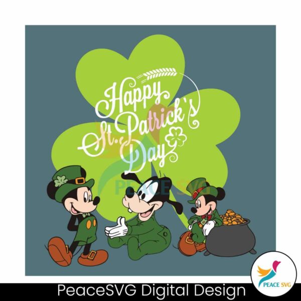 Happy St Patricks Disney Characters Svg Layered File