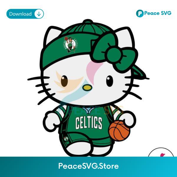 Hello Kitty Boston Celtics Nba Basketball Svg Cut File