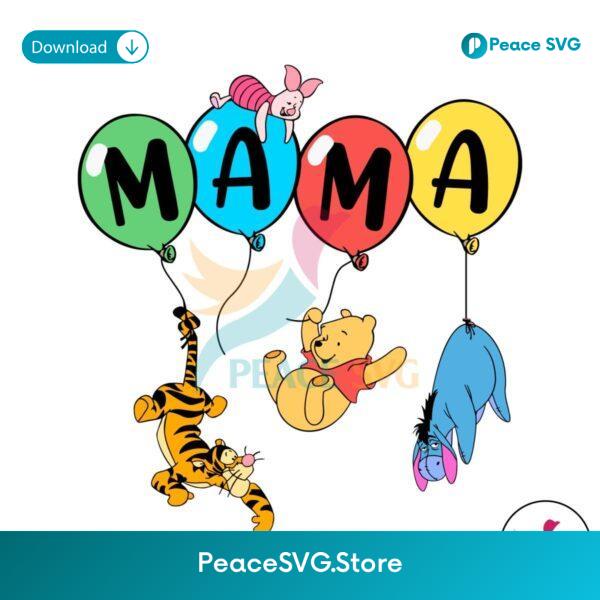 Honey Bear Mama Balloons Winnie The Pooh Svg Layered File