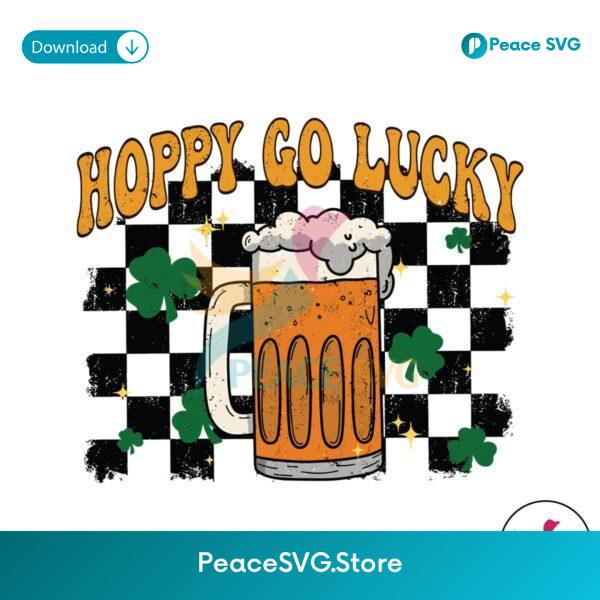 Hoppy Go Lucky Drinking Shamrock St Patricks Day Svg Layered File