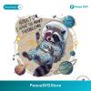 Houston I Have So Many Problems Astronaut Raccoon Png Sublimation Design