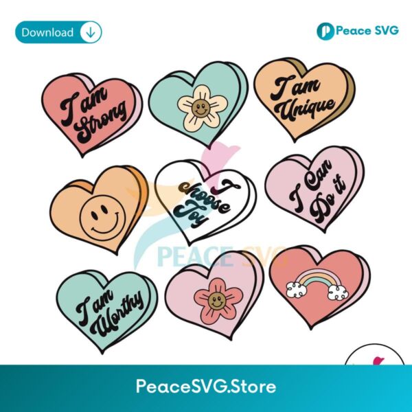I Am Strong Positive Affirmations Valentines Svg For Vinyl Cutting