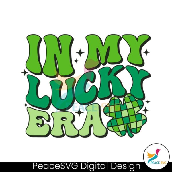 In My Lucky Era Clover Checkerboard Svg Clipart