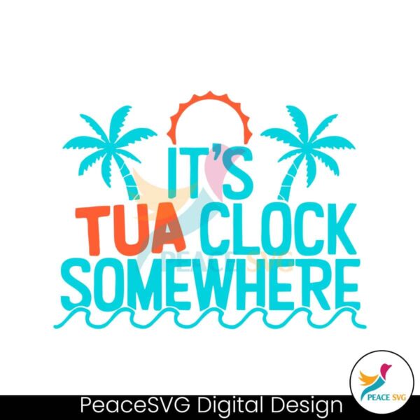 It Tua Clock Somewhere Miami Dolphin Svg Clipart