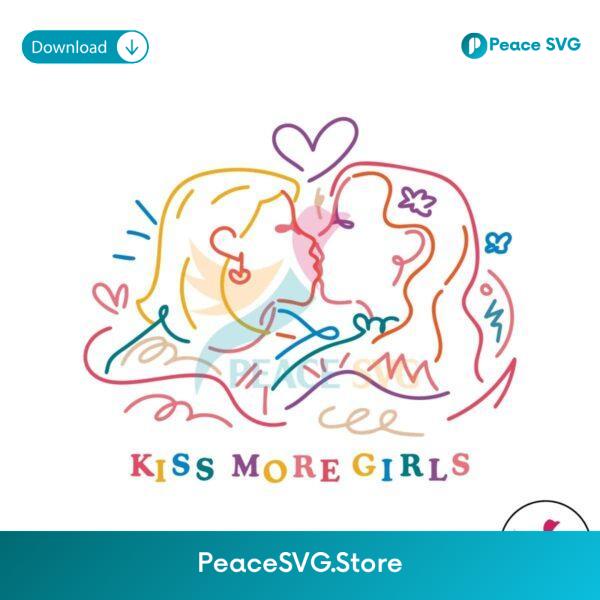 Kiss More Girls Lesbian Pride Svg For Vinyl Cutting