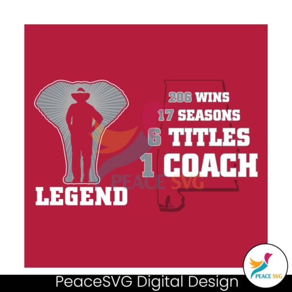 Legend Alabama Nick Saban Coach Svg Digital Download